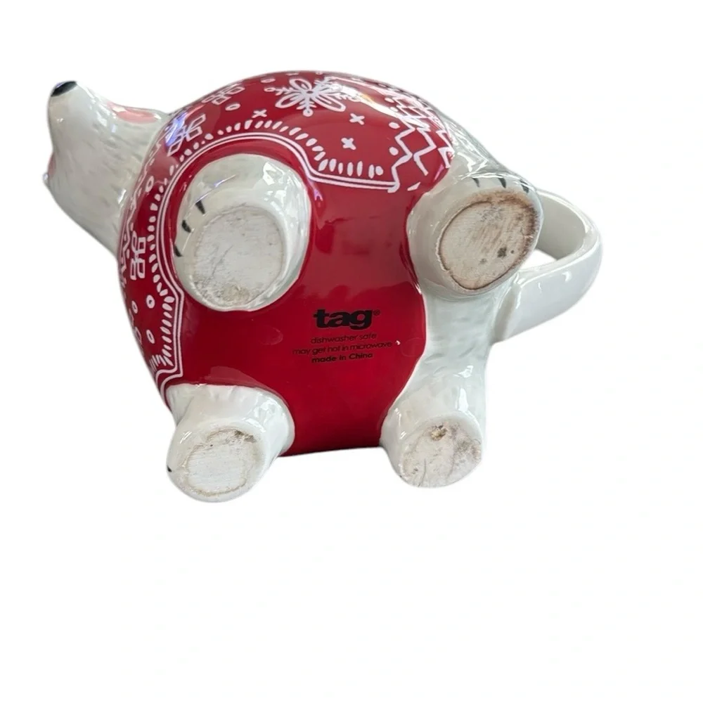 Tag Polar Bear In Red Sweater Ceramic  Coffee Mug 12 Oz.